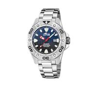 LOTUS Reloj Hombre Analógico de Acero Inoxidable 316l Plateado - Movimiento de Cuarzo - Calendario - Cristal Zafiro de Alta Resistencia - Resistente al Agua 20 ATM 18929/E Diver