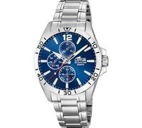 LOTUS Reloj Hombre Analógico de Acero Inoxidable 316l Plateado - Movimiento de Cuarzo - Cristal Mineral de Alta Resistencia - Resistente al Agua 5 ATM - Multifunción 18812/1