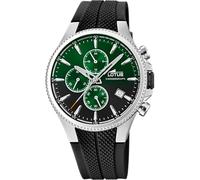 LOTUS Reloj Hombre Analógico de Caucho Negro - Movimiento de Cuarzo Reloj Deportivo Hombre - Cronógrafo - Calendario - Cristal Mineral de Alta Resistencia - Resistente al Agua 5 ATM 18621/A Chrono