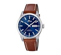 LOTUS Reloj Hombre Analógico de Acero Inoxidable y Cuero Marrón