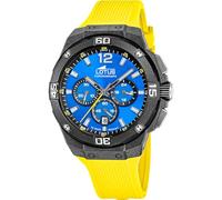 LOTUS Reloj Hombre Analógico de Caucho Amarillo - Movimiento de Cuarzo - Cronógrafo - Calendario - Cristal Mineral de Alta Resistencia - Resistente al Agua 10 ATM 18975/5 Chrono
