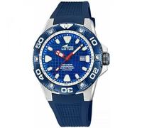 LOTUS Reloj Hombre Analógico de Caucho Azul - Movimiento de Cuarzo - Calendario - Cristal Zafiro de Alta Resistencia - Resistente al Agua 20 ATM 18927/B Diver