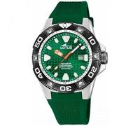 LOTUS Reloj Hombre Analógico de Caucho Verde - Movimiento de Cuarzo - Calendario - Cristal Zafiro de Alta Resistencia - Resistente al Agua 20 ATM 18927/C Diver