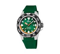 Lotus Reloj Hombre 18927/3 Diver – Acero 316L plateado, caucho verde, zafiro, 20 ATM