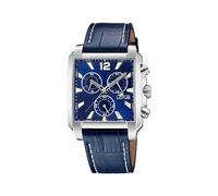 LOTUS Reloj Hombre Analógico de Cuero Azul - Movimiento de Cuarzo - Cronógrafo - Cristal Mineral de Alta Resistencia - Resistente al Agua 5 ATM Elegante 18851/2 Special Prices