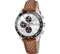 LOTUS Reloj Hombre Analógico de Cuero Marrón - Movimiento de Cuarzo - Cronógrafo - Calendario - Cristal Mineral de Alta Resistencia - Resistente al Agua 10 ATM Elegante 18995/1 Chrono