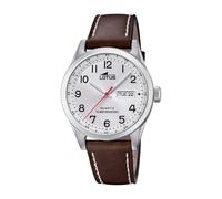 Lotus Reloj Hombre Analógico de Cuero - Movimiento de Cuarzo - Calendario - Cristal Mineral de Alta Resistencia - Resistente al Agua 10 ATM Clásico