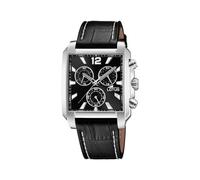 LOTUS Reloj Hombre Analógico de Cuero Negro - Movimiento de Cuarzo - Cronógrafo - Cristal Mineral de Alta Resistencia - Resistente al Agua 5 ATM Elegante 18851/4 Special Prices