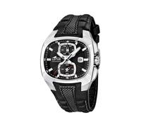 LOTUS Reloj Hombre Analógico de Cuero Negro - Movimiento de Cuarzo - Cronógrafo - Calendario - Cristal Mineral de Alta Resistencia - Resistente al Agua 5 ATM Elegante 15753/2 Special Prices