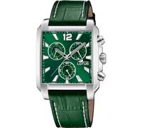 LOTUS Reloj Hombre Analógico de Cuero Verde - Movimiento de Cuarzo - Cronógrafo - Cristal Mineral de Alta Resistencia - Resistente al Agua 5 ATM Elegante 18851/3 Special Prices