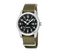 LOTUS Reloj Hombre Analógico de Nylon Marrón- Calendario - Casual Deportivo Estilo Militar - Cristal Mineral de Alta Resistencia 10 ATM - Movimiento de Cuarzo 19055/4 Minimalist