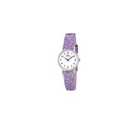 LOTUS Reloj Infantil 18409/C Special Prices Caja de Acero Inoxidable 316l Gris Plata Correa de Cuero Morado