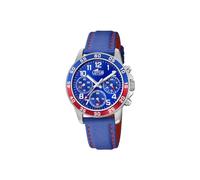 LOTUS Reloj Infantil 18581/4 Junior Collection Caja de Acero Inoxidable 316l Plateado Correa de Cuero Azul