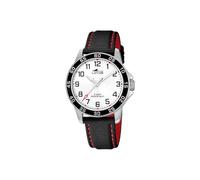 LOTUS Reloj Infantil 18787/6 Junior Collection Caja de Acero Inoxidable Plateado Correa de Piel Negro