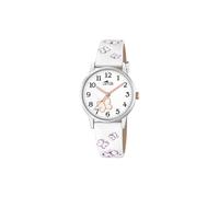LOTUS Reloj Infantil 18864/1 Junior Collection Caja de Acero Inoxidable 316l Plateado Correa de Cuero Blanco