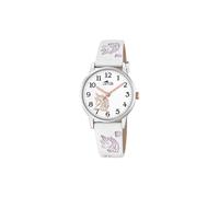 LOTUS Reloj Infantil 18865/1 Junior Collection Caja de Acero Inoxidable 316l Plateado Correa de Cuero Blanco