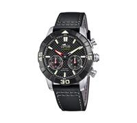 LOTUS Reloj Inteligente Hombre Híbrido Connected de Cuero Negro - Analógico Inteligente - Resistente al Agua 10 ATM 18811/2 - Control Música, Cuenta Pasos, Notifica y Rechaza Llamadas