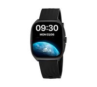 LOTUS Reloj Inteligente Hombre Mujer - Caucho Negro | Resistente al Agua IP65, Voz IA, Control Música, Cuenta Pasos y Calorías, Teléfono 50212/1 Ondas 2, Smartime 2nd Gen