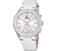 LOTUS Reloj Inteligente Mujer - Híbrido Connected de Cuero Blanco Analógico - Cristal Mineral - Resistente al Agua 10 ATM - Control Música, Cuenta Pasos, Notifica y Rechaza Llamadas 18972/1