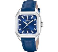 Lotus Reloj Mujer 18968/5 Square Series Caja de Acero Inoxidable 316l Plateado Correa de Piel Azul