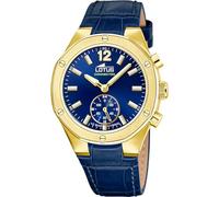 Lotus Reloj Mujer 18973/2 Connected Caja de Acero Inoxidable 316l Dorado Correa de Piel Azul