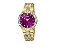 LOTUS Reloj Mujer Analógico de Acero Inoxidable 316l Dorado - Movimiento de Cuarzo - Cristal Mineral de Alta Resistencia - Resistente al Agua 5 ATM - Special Prices 18895/3