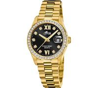 LOTUS Reloj Mujer Analógico de Acero Inoxidable 316l Dorado - Movimiento de Cuarzo - Cristal Mineral de Alta Resistencia - Resistente al Agua 10 ATM - Calendario 18979/2 - Freedom Collection