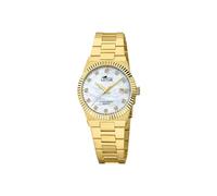 LOTUS Reloj Mujer Analógico de Acero Inoxidable 316l Dorado - Movimiento de Cuarzo - Cristal Mineral de Alta Resistencia - Resistente al Agua 10 ATM - Calendario 18840/1 - Freedom Collection