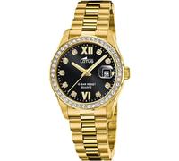 LOTUS Reloj Mujer Analógico de Acero Inoxidable 316l Dorado - Movimiento de Cuarzo - Cristal Mineral de Alta Resistencia - Resistente al Agua 10 ATM - Calendario 18979/2 - Freedom Collection