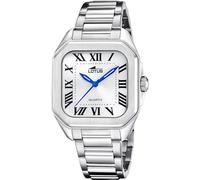 LOTUS Reloj Mujer Analógico de Acero Inoxidable 316l Plateado - Movimiento de Cuarzo - Cristal Mineral de Alta Resistencia - Resistente al Agua 5 ATM 18967/1 - Square Series