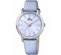 LOTUS Reloj Mujer Analógico de Cuero Azul - Movimiento de Cuarzo - Cristal Mineral de Alta Resistencia - Resistente al Agua 5 ATM - Elegante, Clásico y Vintage 18738/3 - Minimalist for Her