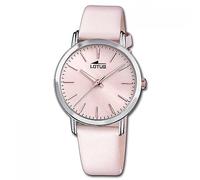 LOTUS Reloj Mujer Analógico de Cuero Rosa - Movimiento de Cuarzo - Cristal Mineral de Alta Resistencia - Resistente al Agua 5 ATM - Elegante y Clásico 18738/2 - Minimalist for Her