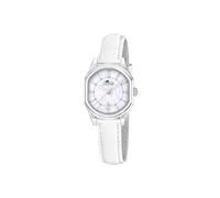 LOTUS Reloj Mujer Analógico de Cuero Blanco - Movimiento de Cuarzo - Cristal Mineral de Alta Resistencia - Resistente al Agua 5 ATM - Elegante, Clásico y Vintage - Calendario 19044/2 - Old Money