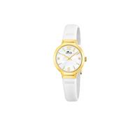 LOTUS Reloj Mujer Analógico de Cuero Blanco - Movimiento de Cuarzo - Cristal Mineral de Alta Resistencia - Resistente al Agua 5 ATM - Elegante, Clásico y Vintage 19029/1 - Old Money