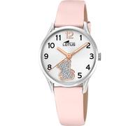 LOTUS Reloj Niña Analógico de Acero Inoxidable y Cuero Rosa | Movimiento de Cuarzo, Reloj Infantil, Cristal de Alta Resistencia, Resistente al Agua 5 ATM, Clásico 18406/F