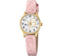 LOTUS Reloj Niña Analógico de Acero Inoxidable y Cuero Rosa | Movimiento de Cuarzo, Reloj Infantil, Cristal de Alta Resistencia, Clásico 18574/G, con Pulsera de Regalo, Junior Collection