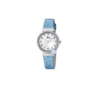 LOTUS Reloj Niña Analógico de Cuero Azul - Movimiento de Cuarzo - Cristal Mineral de Alta Resistencia - Resistente al Agua 5 ATM - Clásico - Special Prices 18625/3