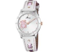 LOTUS Reloj Infantil 18657/B Junior Collection Caja de Acero Inoxidable 316l Plateado Correa de Cuero Blanco