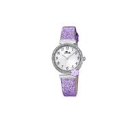LOTUS Reloj Infantil 18625/4 Special Prices Caja de Acero Inoxidable 316l Plateado Correa de Cuero Morado