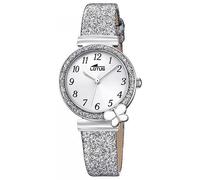 Lotus Reloj 18584/2 Analógico – Caja Acero 316L, Correa piel Plateado, 5 ATM, Cristal mineral