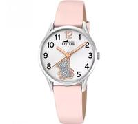 LOTUS Reloj Niña Analógico de Cuero Rosa - Movimiento de Cuarzo - Reloj Infantil - Cristal de Alta Resistencia - Resistente al Agua 5 ATM - Clásico 18406/F - con Pulsera de Regalo - Junior Collection