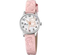 LOTUS Reloj Infantil 18573/G Junior Collection Caja de Acero Inoxidable 316l Plateado Correa de Cuero Rosa