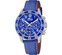 LOTUS Reloj Niño Analógico de Acero Inoxidable y Cuero Azul | Movimiento de Cuarzo, Reloj Infantil, Cristal Mineral Alta Resistencia, Resistente al Agua 5 ATM 18581/6