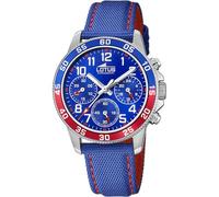 LOTUS Reloj Niño Analógico de Acero Inoxidable y Cuero Azul | Movimiento de Cuarzo, Reloj Infantil, Cristal Mineral Alta Resistencia, Resistente al Agua 5 ATM 18581/4