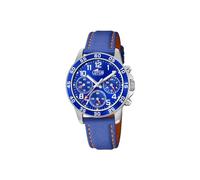 Lotus Reloj infantil 18581/6 Caja acero inoxidable 316L plateado correa de cuero azul