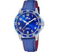 LOTUS Reloj Niño Analógico de Cuero Azul - Movimiento de Cuarzo - Reloj Infantil - Cristal Mineral Alta Resistencia - Resistente al Agua 5 ATM 18787/5 - con Pulsera de Regalo - Junior Collection