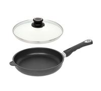 Lotus Sartén Hierro Fundido Plana Ø 20cm, B 15cm, H 5,1cm Mango Extraíble + Tapa