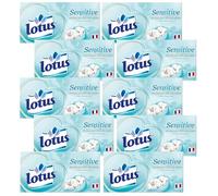 Lotus Sensitive 800 - Pañuelos blancos en caja (10 cajas x 80 pañuelos) 4 capas para mayor comodidad - Oferta especial