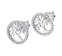 Lotus Silver Aretes Tija 925 Plata de Ley Zafiro Circonia Árbol de la Vida