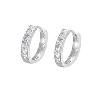 LOTUS SILVER Aros de Plata Mujer LP1936-4/1 - Pendientes Mujer Plata de ley 925 con Circonita Cúbica - Ligeros, Cómodos y Resistentes - Cierre Seguro Congo - Hoops - Argollas de Plata